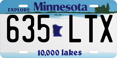 MN license plate 635LTX
