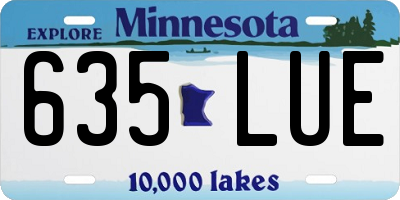 MN license plate 635LUE