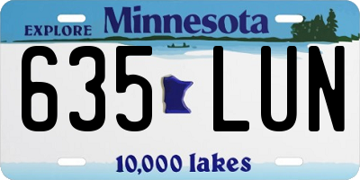 MN license plate 635LUN