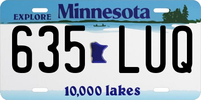 MN license plate 635LUQ