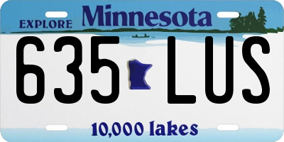 MN license plate 635LUS