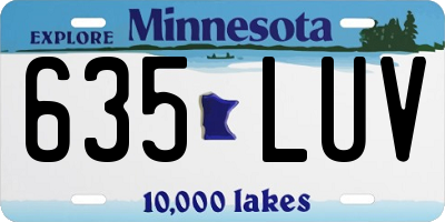 MN license plate 635LUV
