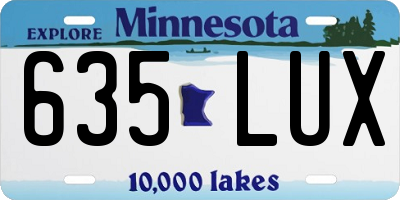 MN license plate 635LUX