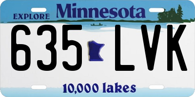 MN license plate 635LVK