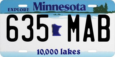 MN license plate 635MAB