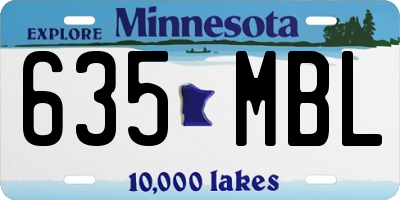 MN license plate 635MBL