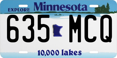 MN license plate 635MCQ