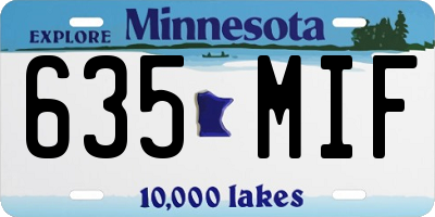 MN license plate 635MIF