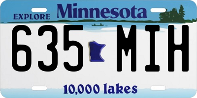 MN license plate 635MIH