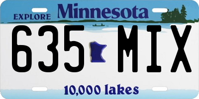 MN license plate 635MIX