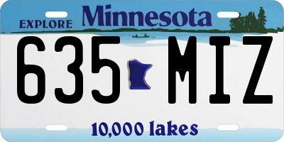 MN license plate 635MIZ