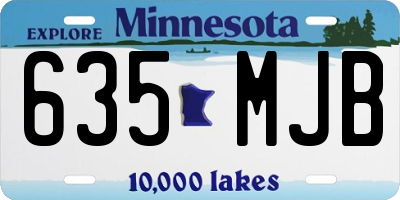 MN license plate 635MJB
