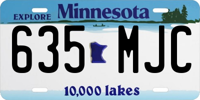 MN license plate 635MJC