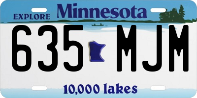 MN license plate 635MJM