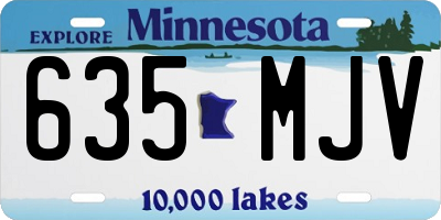 MN license plate 635MJV