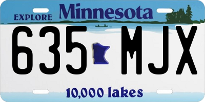MN license plate 635MJX