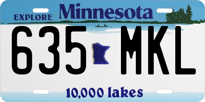 MN license plate 635MKL