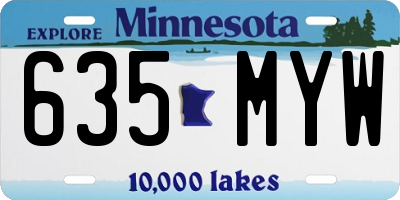 MN license plate 635MYW