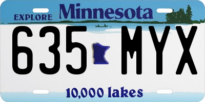 MN license plate 635MYX