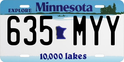 MN license plate 635MYY