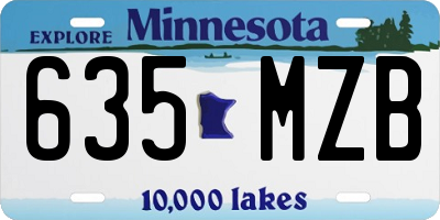 MN license plate 635MZB