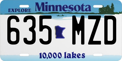 MN license plate 635MZD
