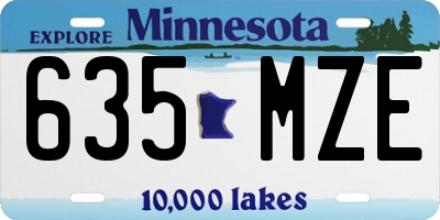 MN license plate 635MZE