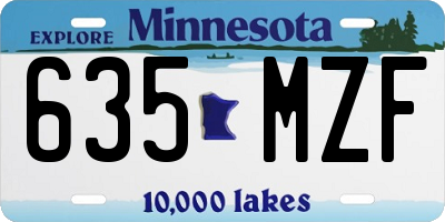 MN license plate 635MZF