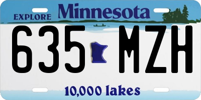 MN license plate 635MZH