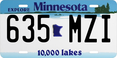 MN license plate 635MZI