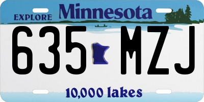 MN license plate 635MZJ