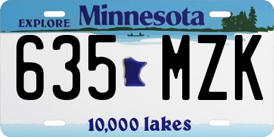MN license plate 635MZK