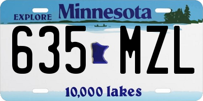 MN license plate 635MZL