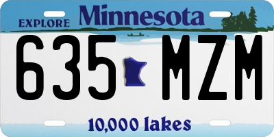 MN license plate 635MZM