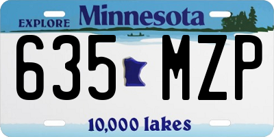 MN license plate 635MZP