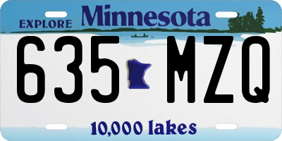 MN license plate 635MZQ
