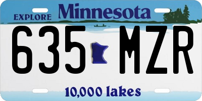 MN license plate 635MZR