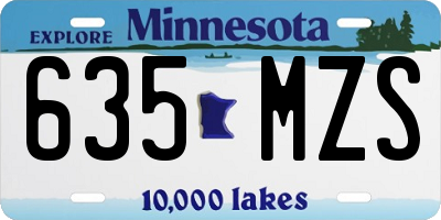 MN license plate 635MZS