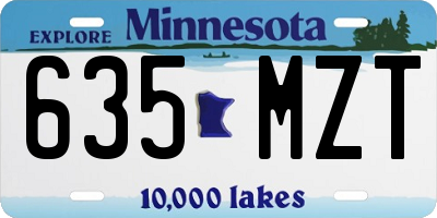 MN license plate 635MZT