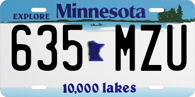 MN license plate 635MZU