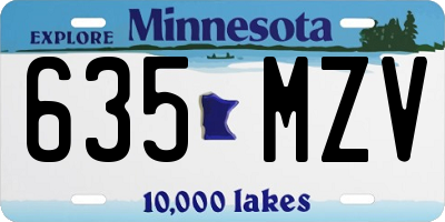 MN license plate 635MZV