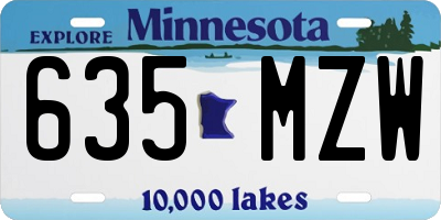 MN license plate 635MZW