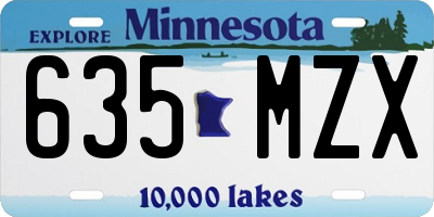 MN license plate 635MZX