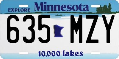 MN license plate 635MZY