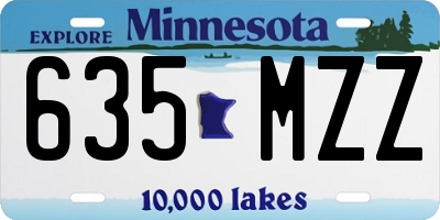 MN license plate 635MZZ