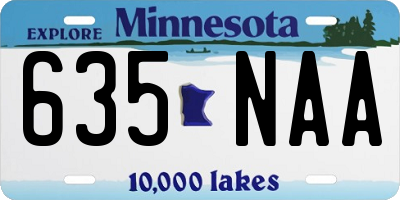 MN license plate 635NAA