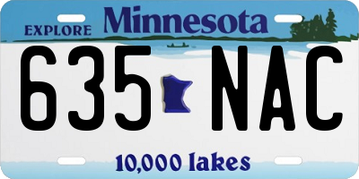 MN license plate 635NAC