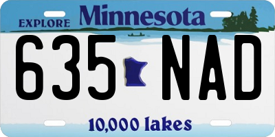 MN license plate 635NAD