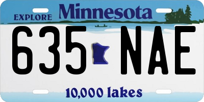 MN license plate 635NAE