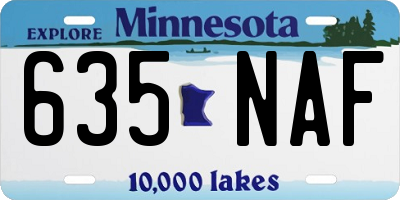 MN license plate 635NAF